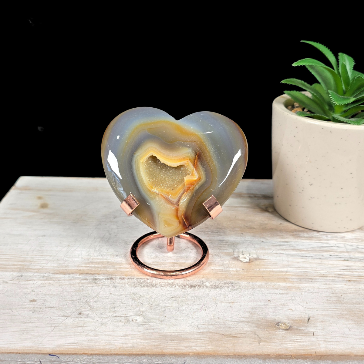 Small Rose Gold Metal Heart Stand (for 8cm-10cm diam. hearts)