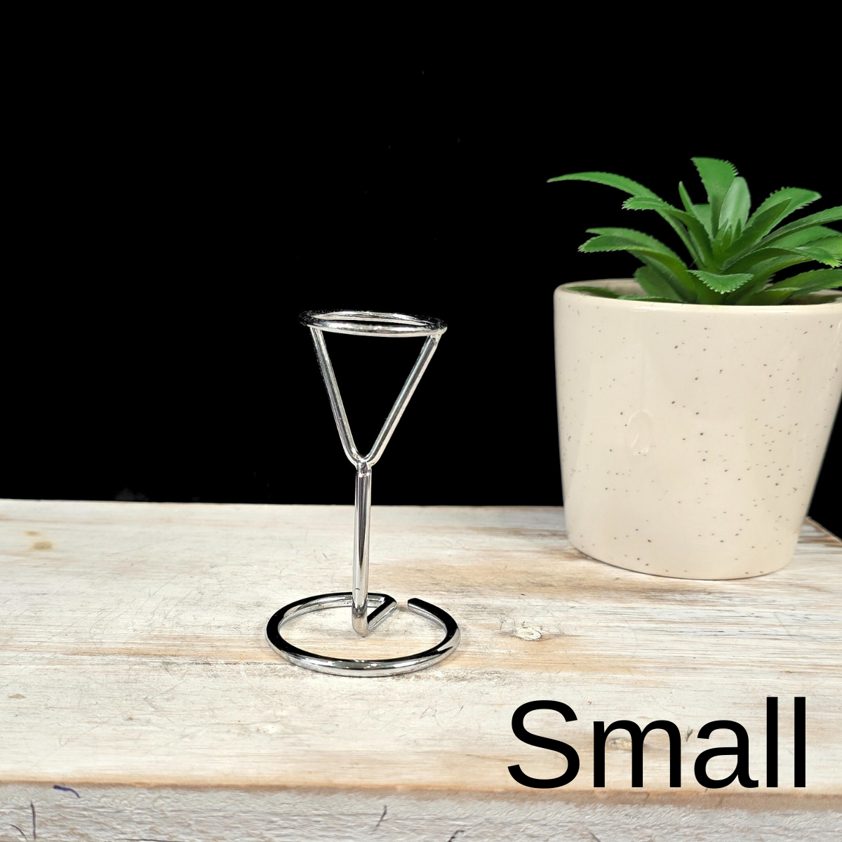 Small Silver Metal Diamond Stand
