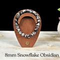 8mm Snowflake Obsidian Gemstone Bracelet