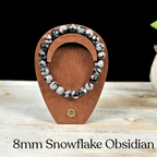 8mm Snowflake Obsidian Gemstone Bracelet