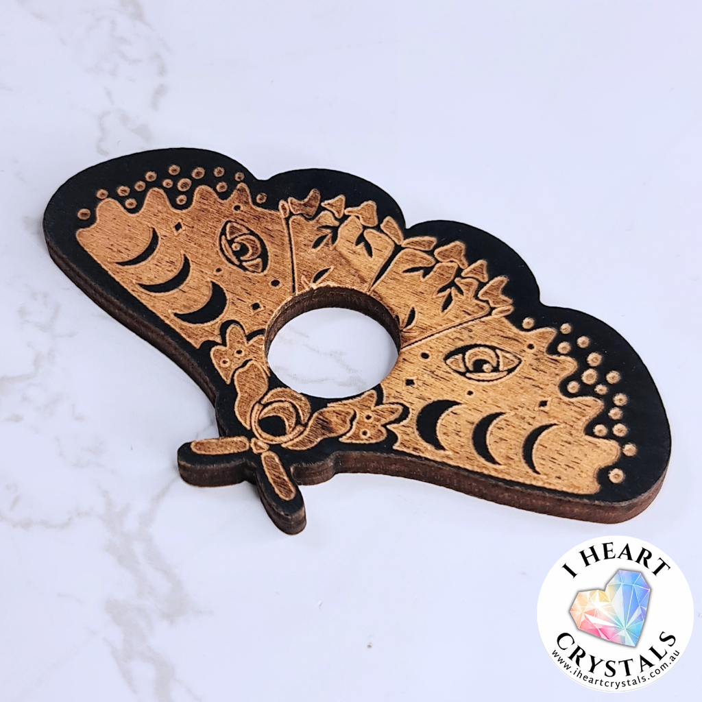 Wooden Sphere Stand - Lunar Moth
