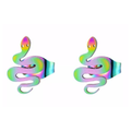 Titanium Coated Stainless Steel Stud Earrings - Snakes