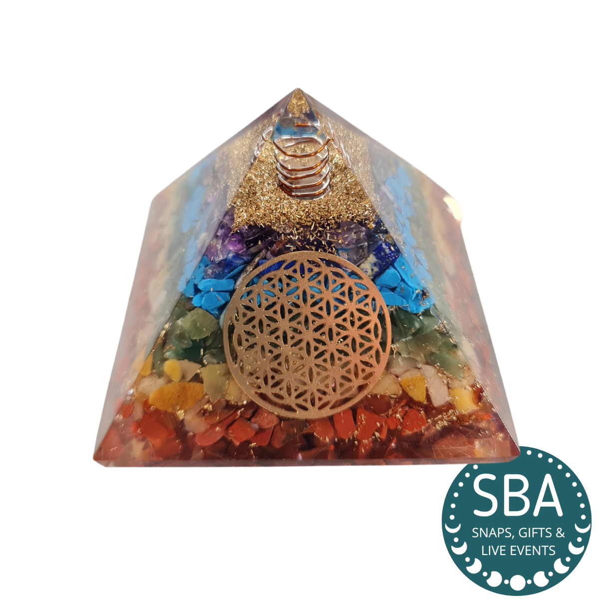 Gemstone Chakra Orgonite - Flower of Life