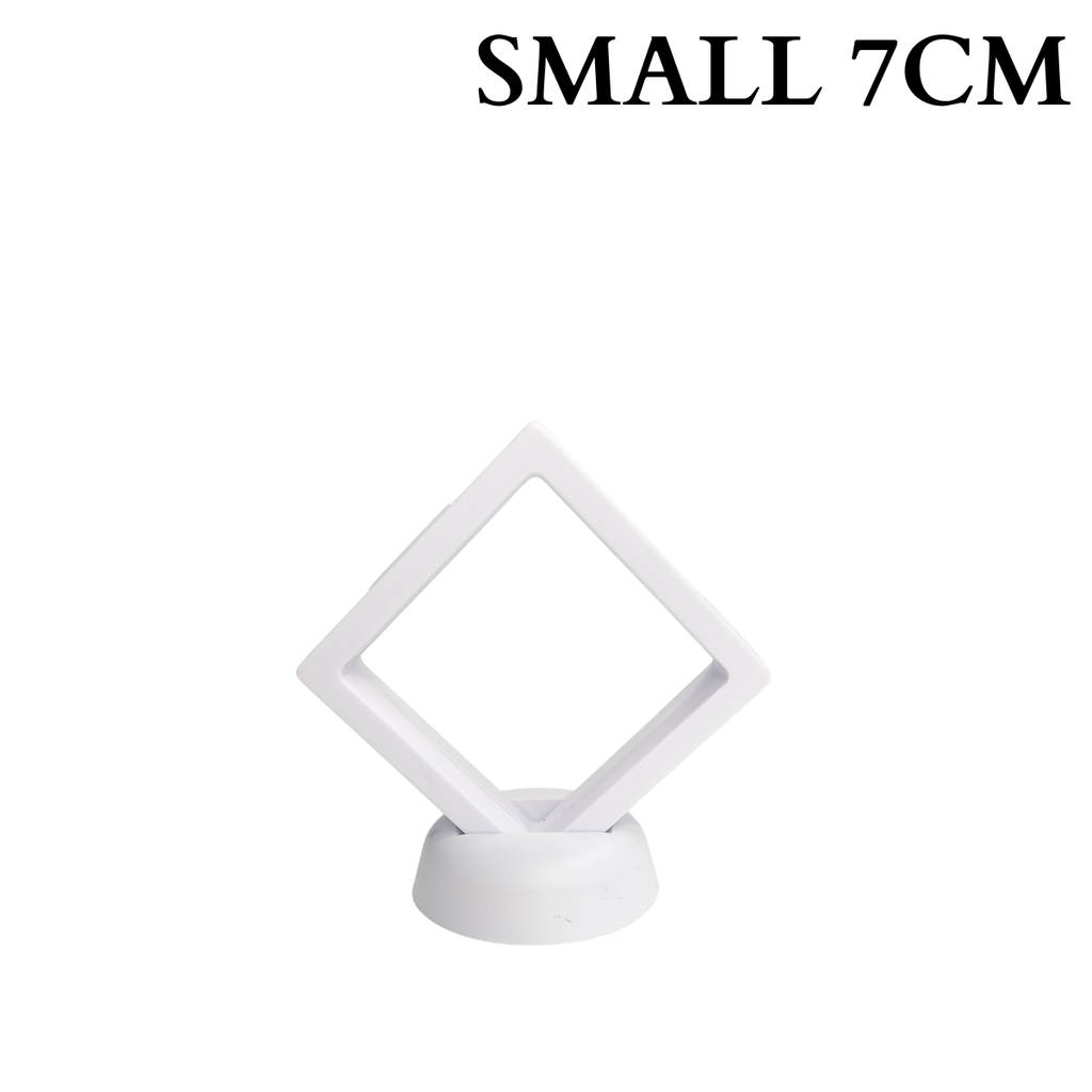 7cm Small Square Floating Display Stand - White