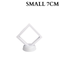 7cm Small Square Floating Display Stand - White