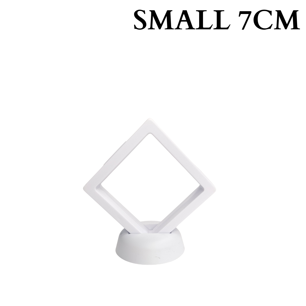 7cm Small Square Floating Display Stand - White