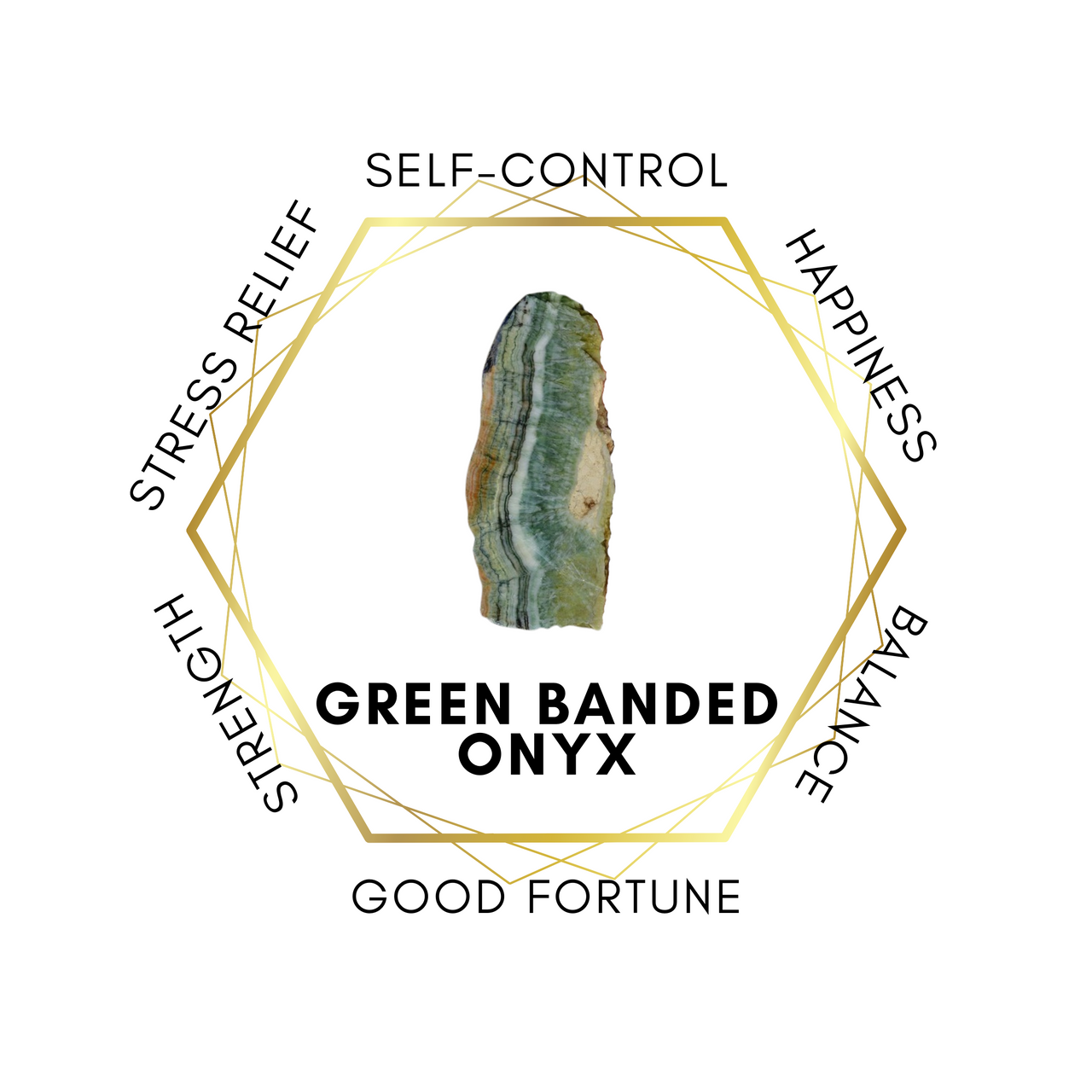 8mm Green Banded Onyx Gemstone Bracelet