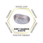 10mm Grey Banded Agate Gemstone Bracelet