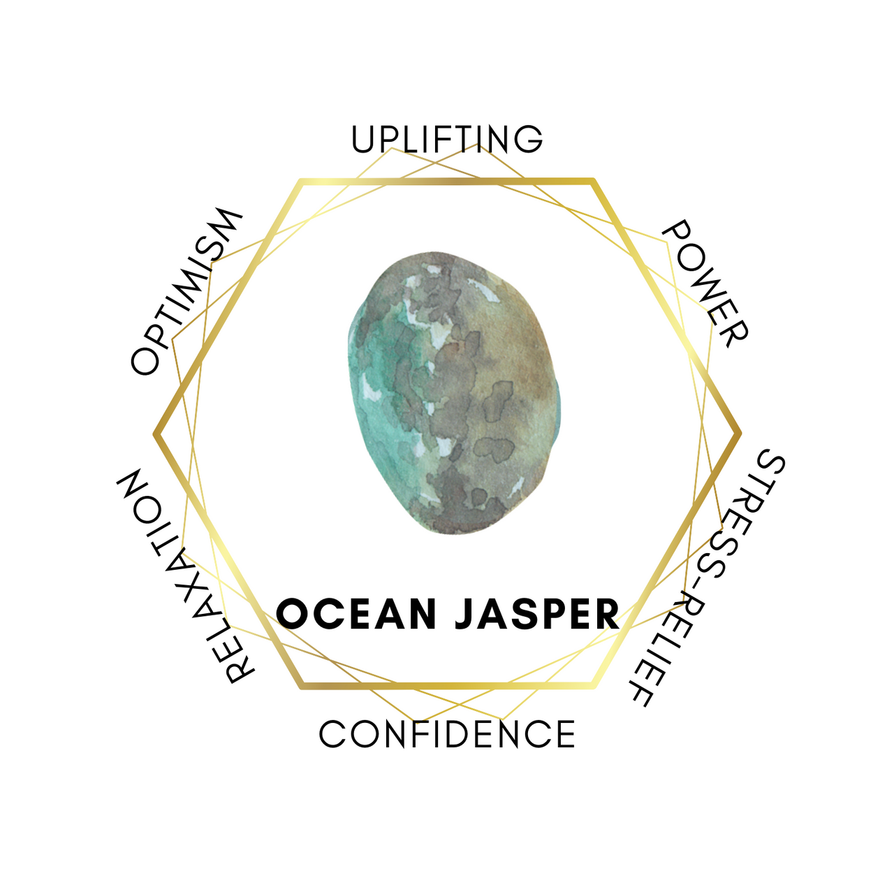 3cm Gemstone Star - Ocean Jasper