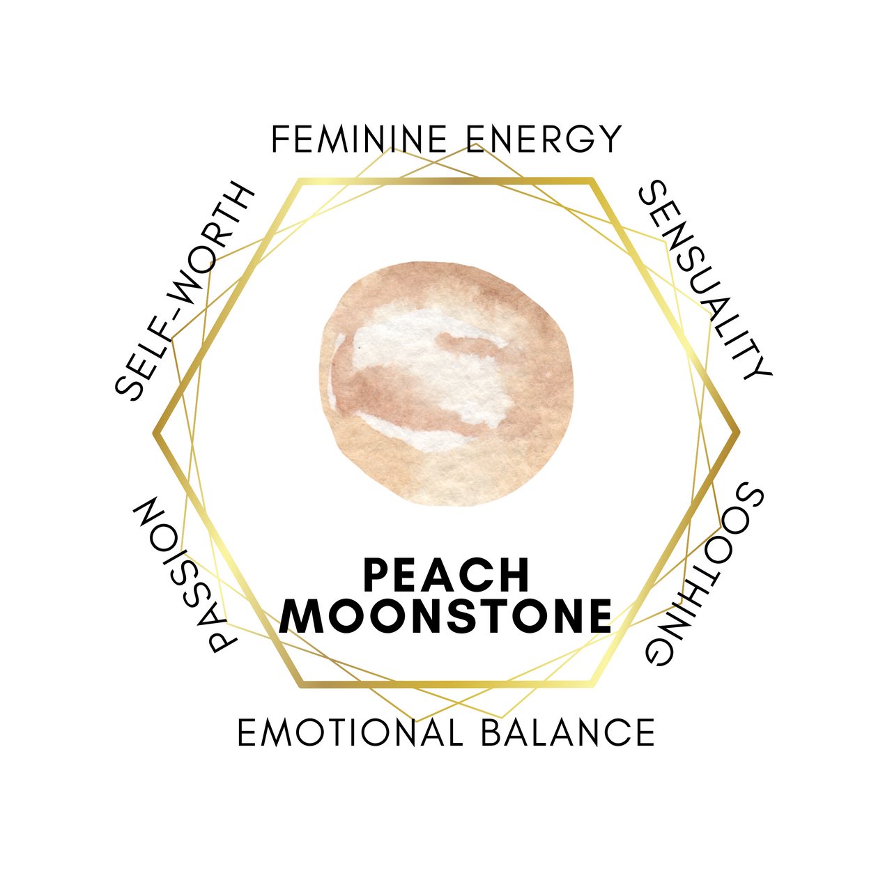 10mm Peach Moonstone Gemstone Bracelet