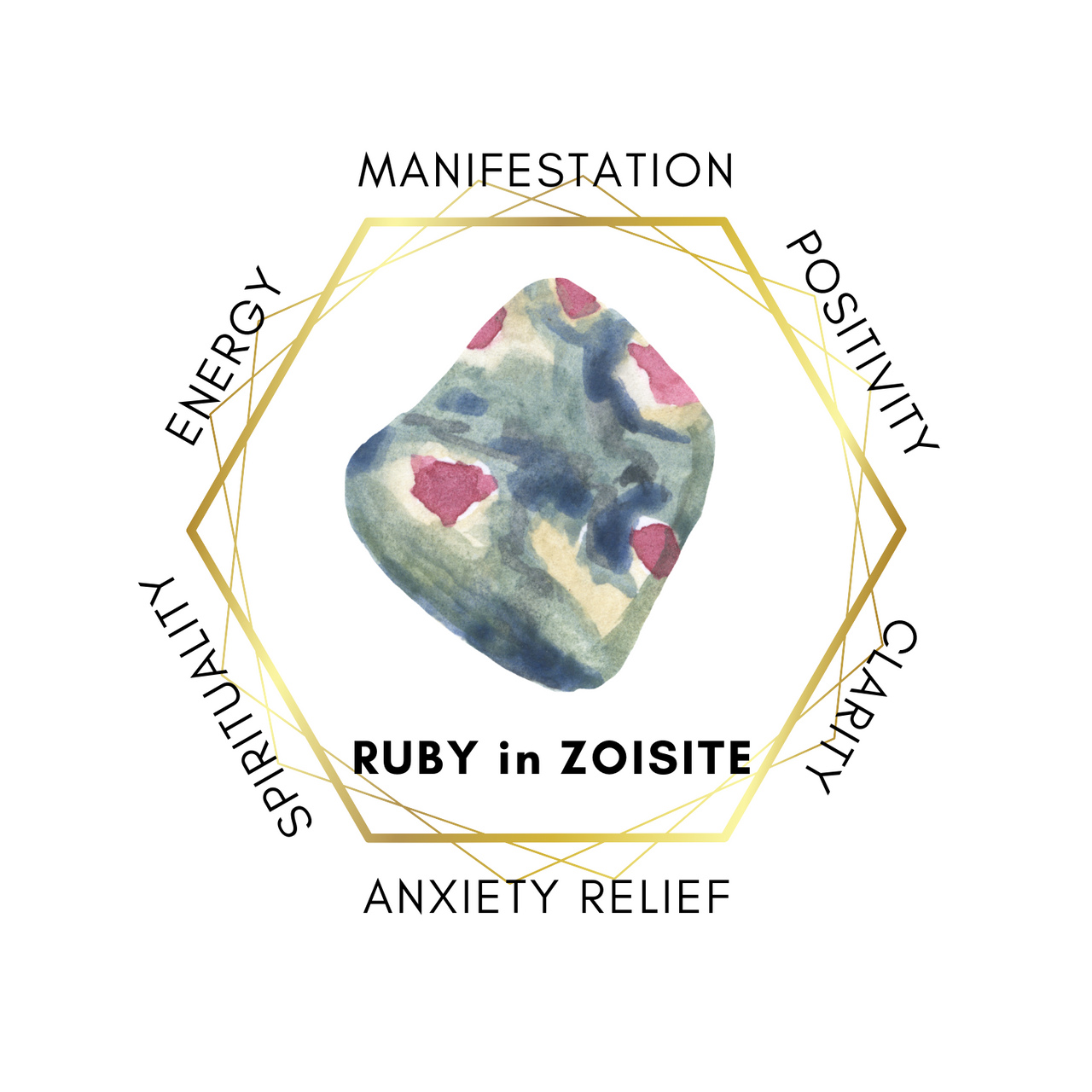 Gemstone Dragonfly - Ruby in Zoisite