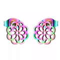 Titanium Coated Stainless Steel Stud Earrings - Mandala