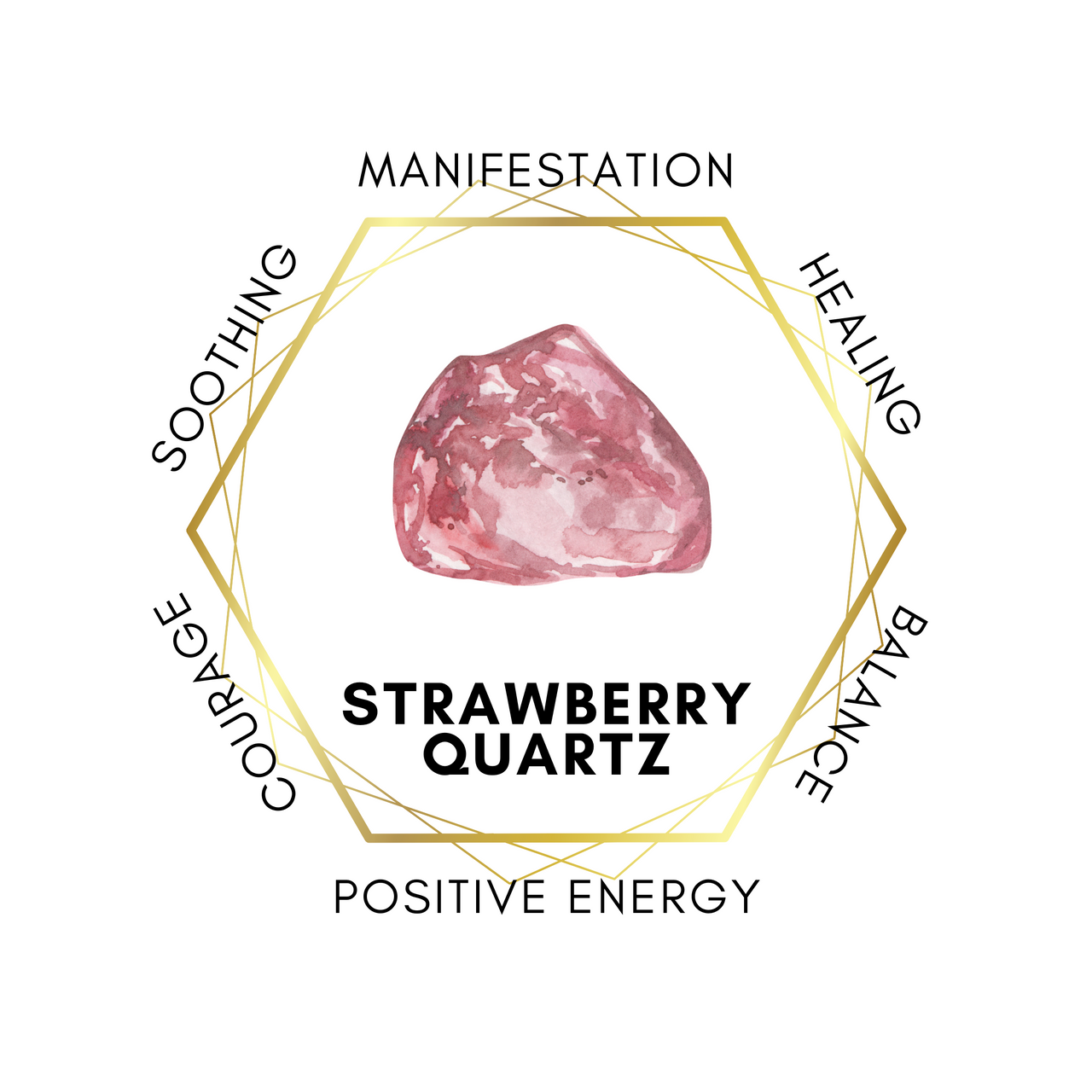 3cm Gemstone Star - Strawberry Quartz