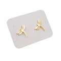 Gold Plated Stainless Steel Stud Earrings - Dragonfly