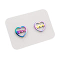 Titanium Coated Stainless Steel Stud Earrings - Hearts