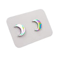 Titanium Coated Stainless Steel Stud Earrings - Moons