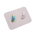 Titanium Coated Stainless Steel Stud Earrings - Feather