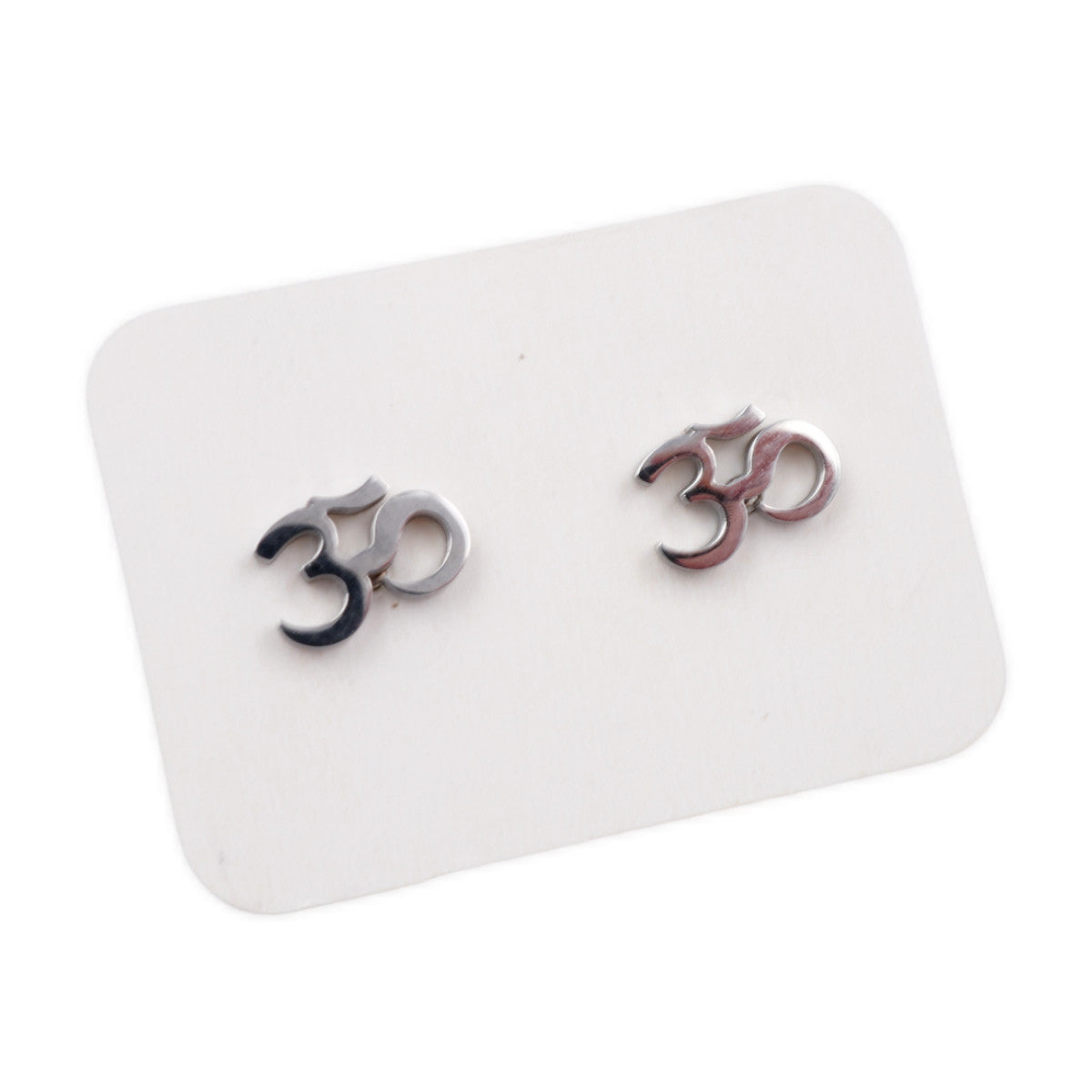 Stainless Steel Stud Earrings - Om
