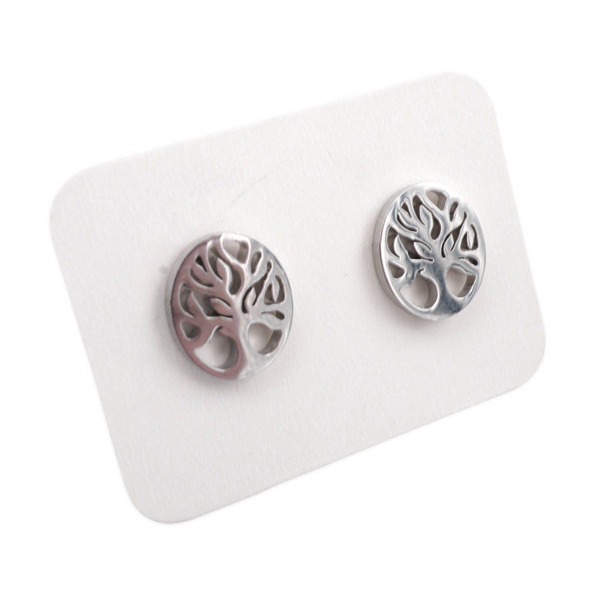Stainless Steel Stud Earrings - Tree of Life