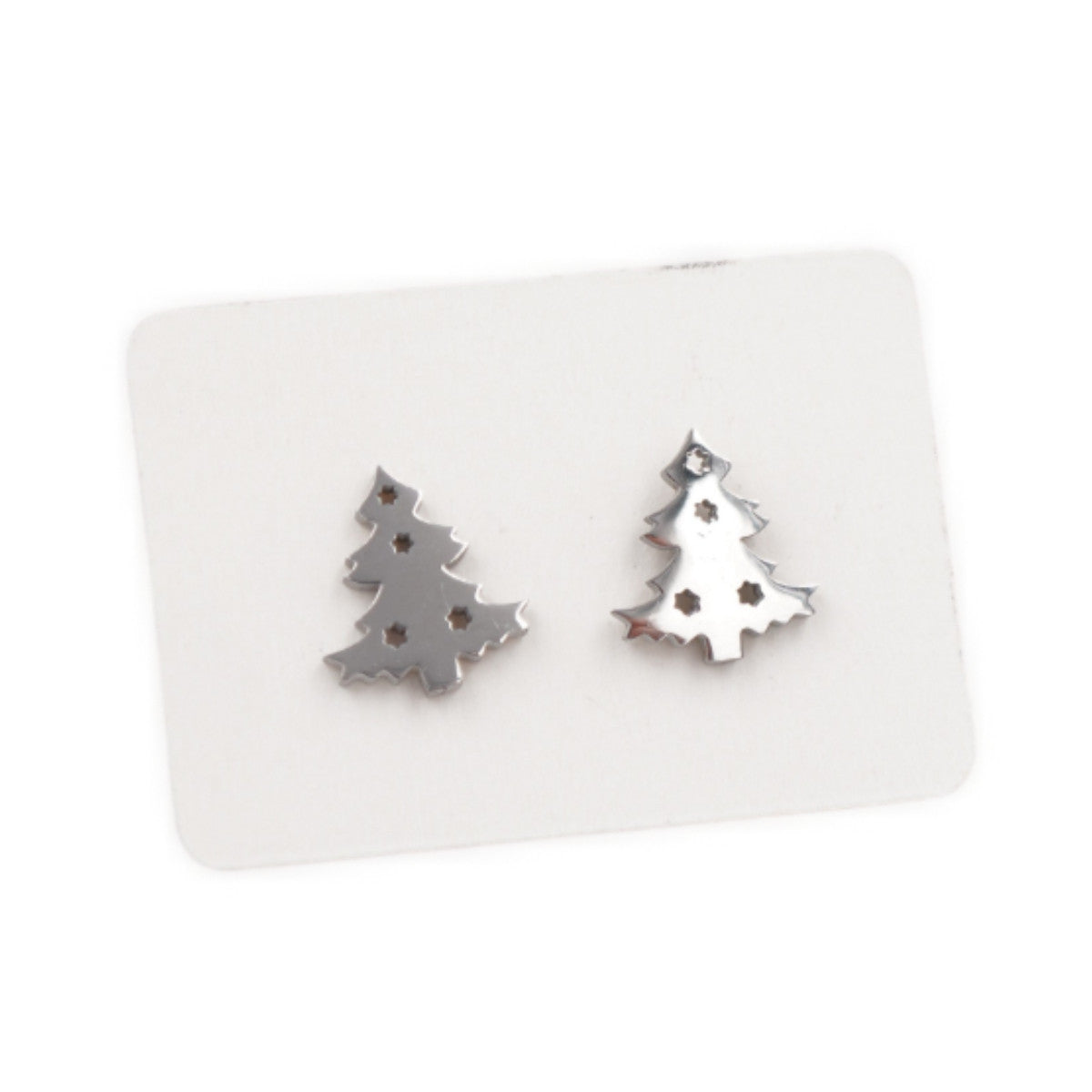 Stainless Steel Stud Earrings - Christmas Trees
