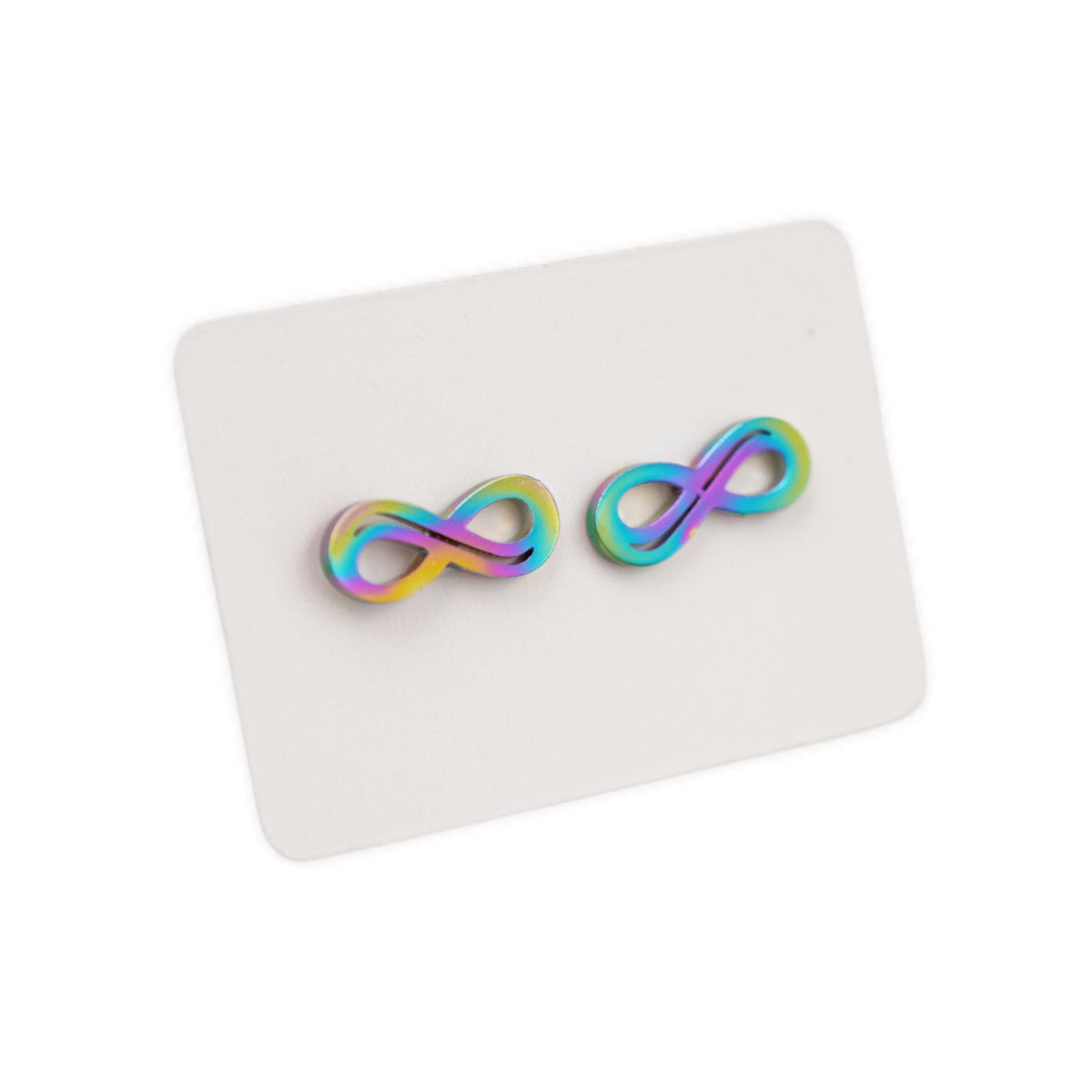 Titanium Coated Stainless Steel Stud Earrings - Infinity