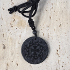 3.5cm Ornate Cross Shungite Adjustable Necklace