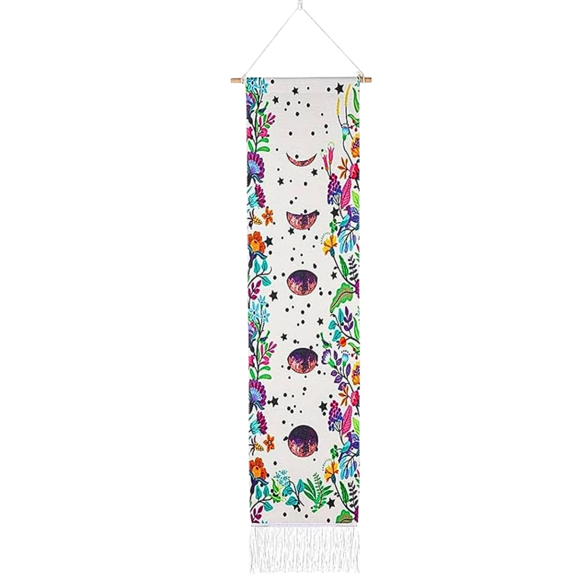 Moon Phases on White Banner