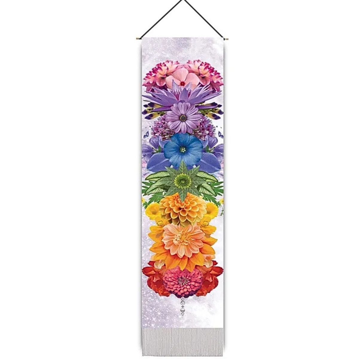 Chakra Flowers on White Banner