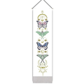 Butterfly & Luna Moth on White Banner
