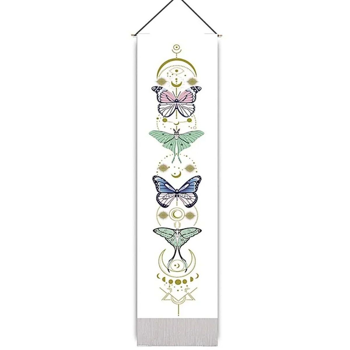 Butterfly & Luna Moth on White Banner