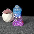 Aura Coated Selenite Buddha - Blue/Purple