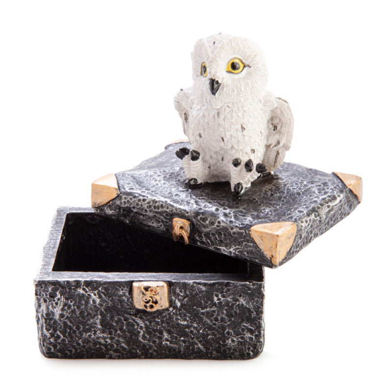 Snowy Owl Treasure Chest Trinket Box