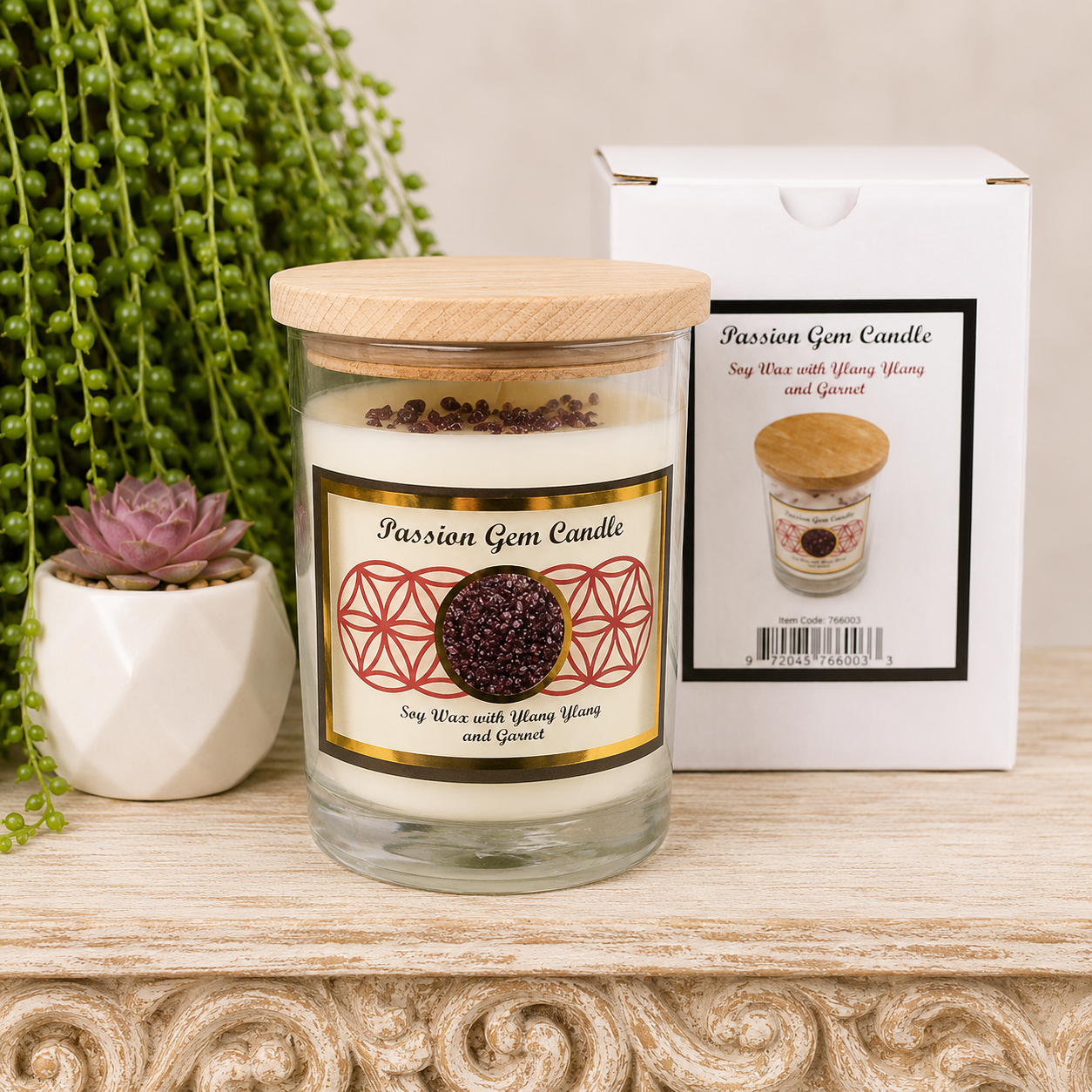 Passion - Garnet with Ylang Ylang Soy Wax Candle