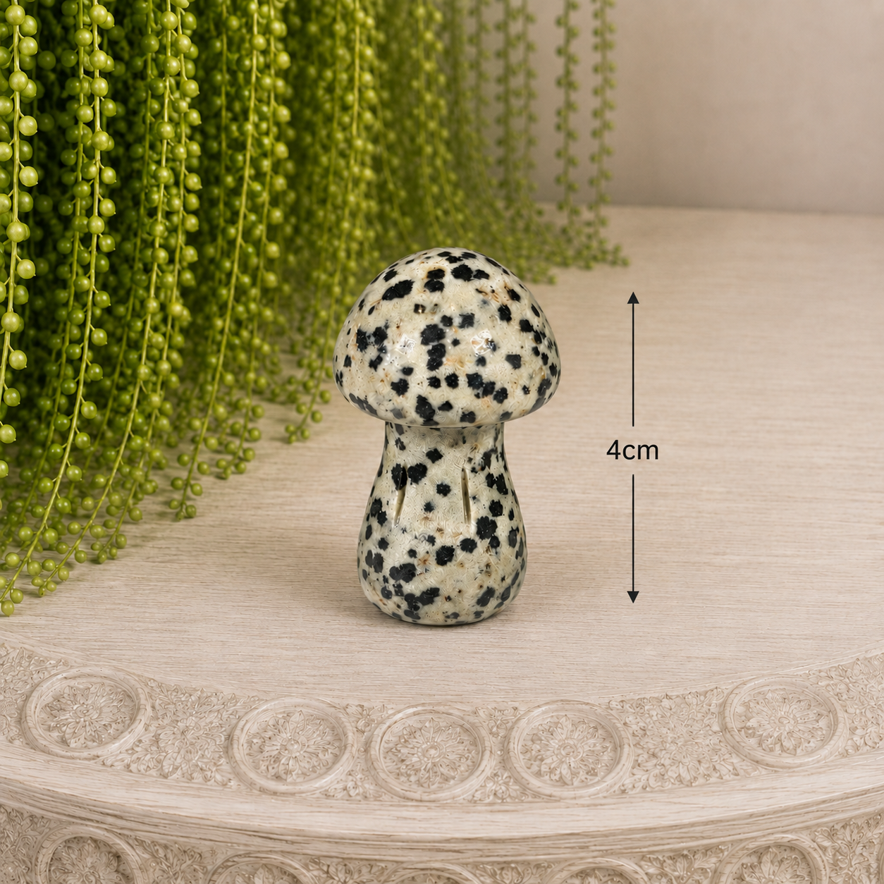 4cm Gemstone Mushroom - Dalmatian Jasper