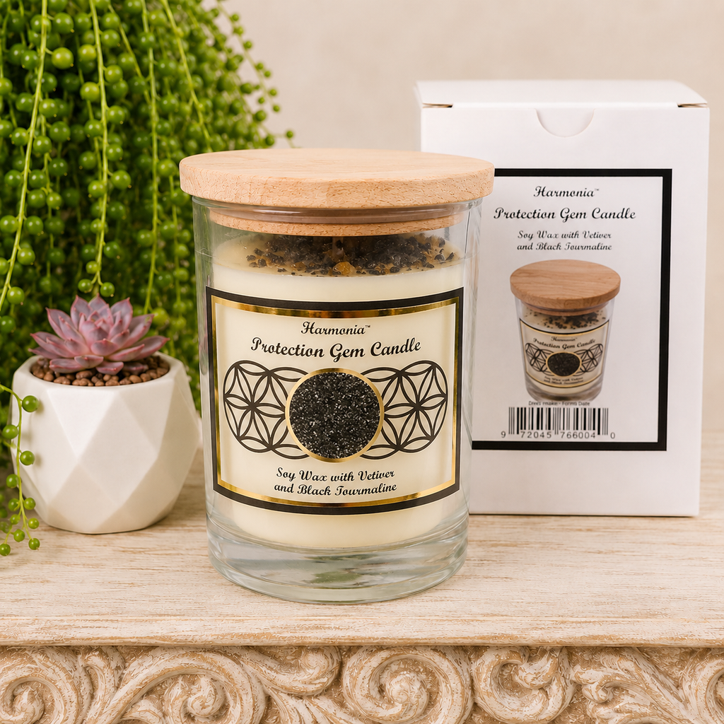 Protection - Black Tourmaline & Vetiver Soy Wax Candle