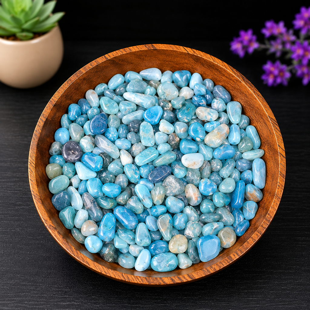 Gemstone Chips 100g - Blue Apatite