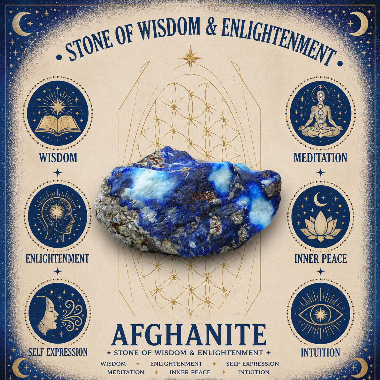 4cm Gemstone Mushroom - Afghanite
