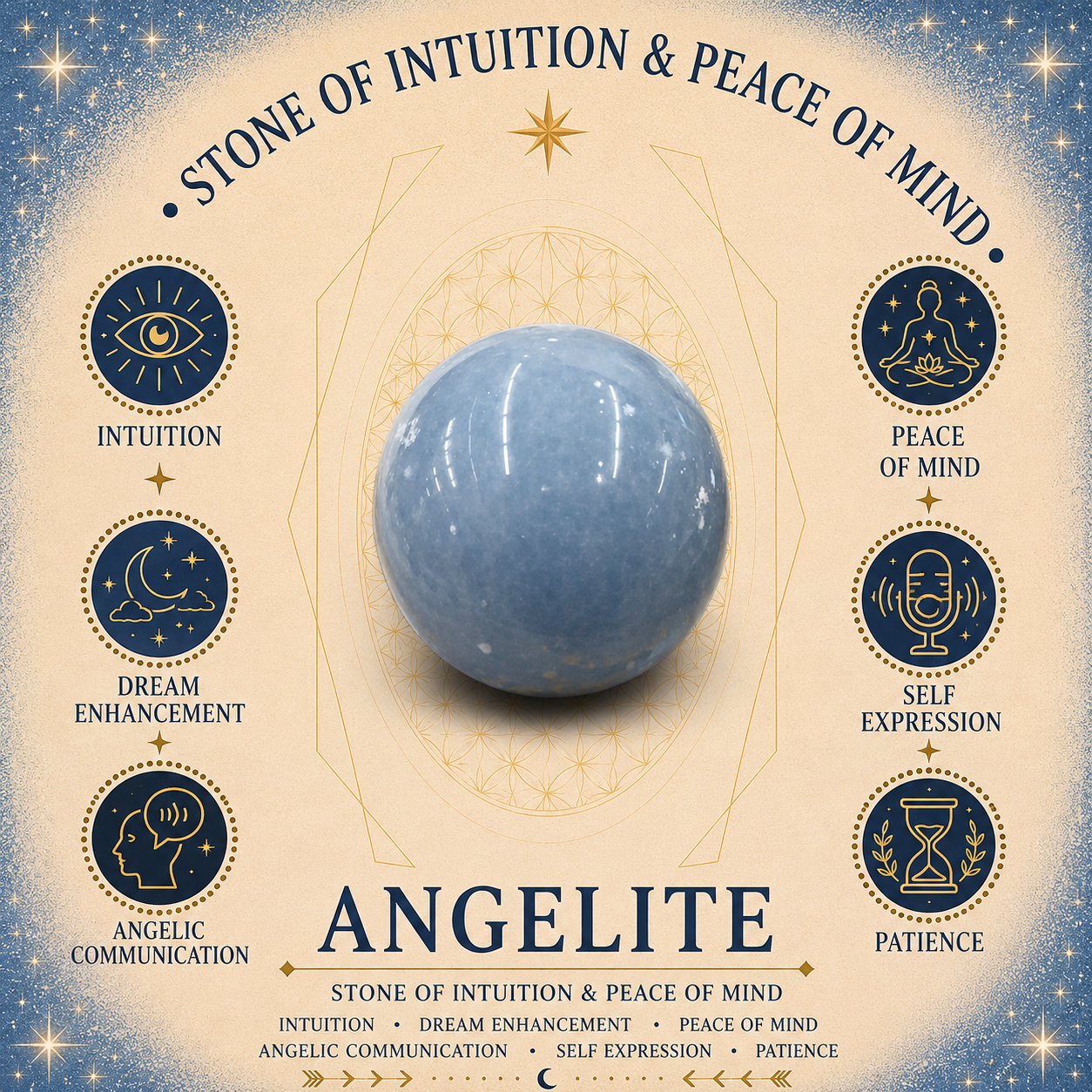 Guidance - Angelite with Frankincense Soy Wax Tealight Candle