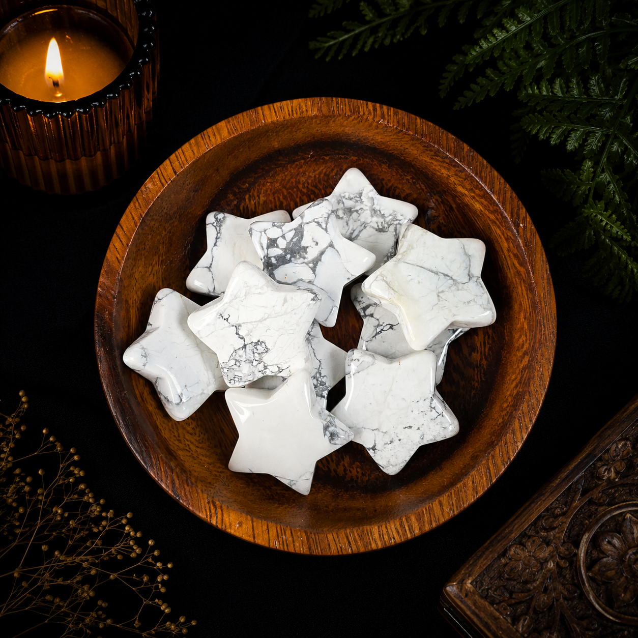 3cm Gemstone Star - White Howlite