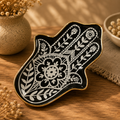 12cm Black Ceramic Hamsa Trinket Dish