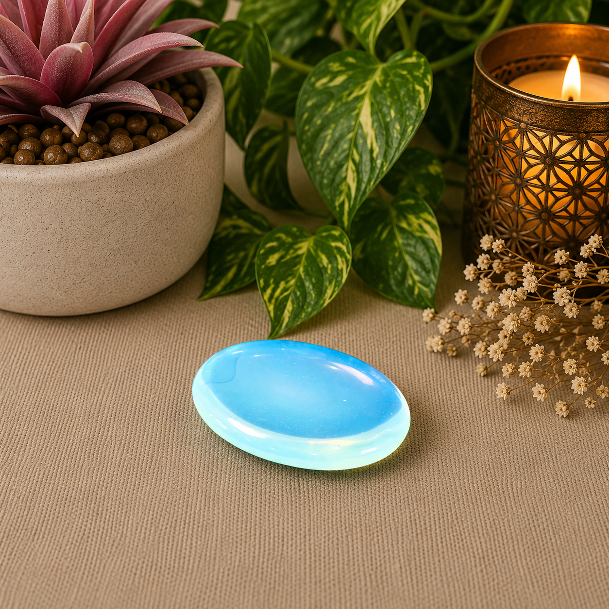 Opalite Oval Shape Worry Stone (Thumb Stone)