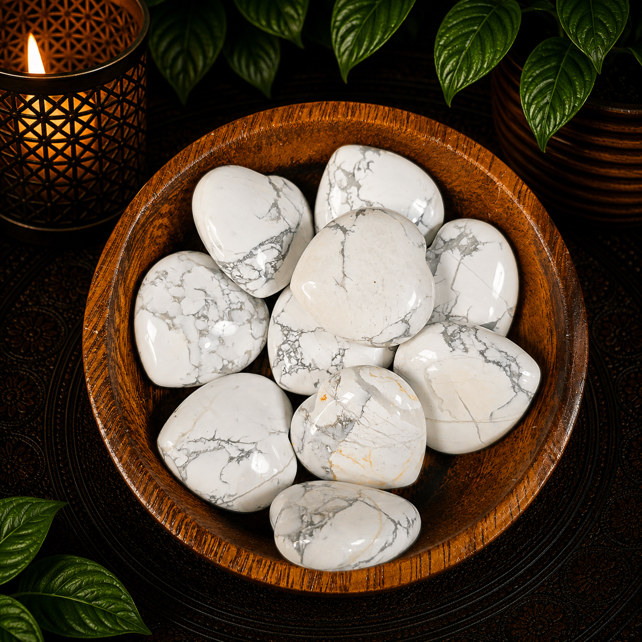 3cm Gemstone Heart - White Howlite