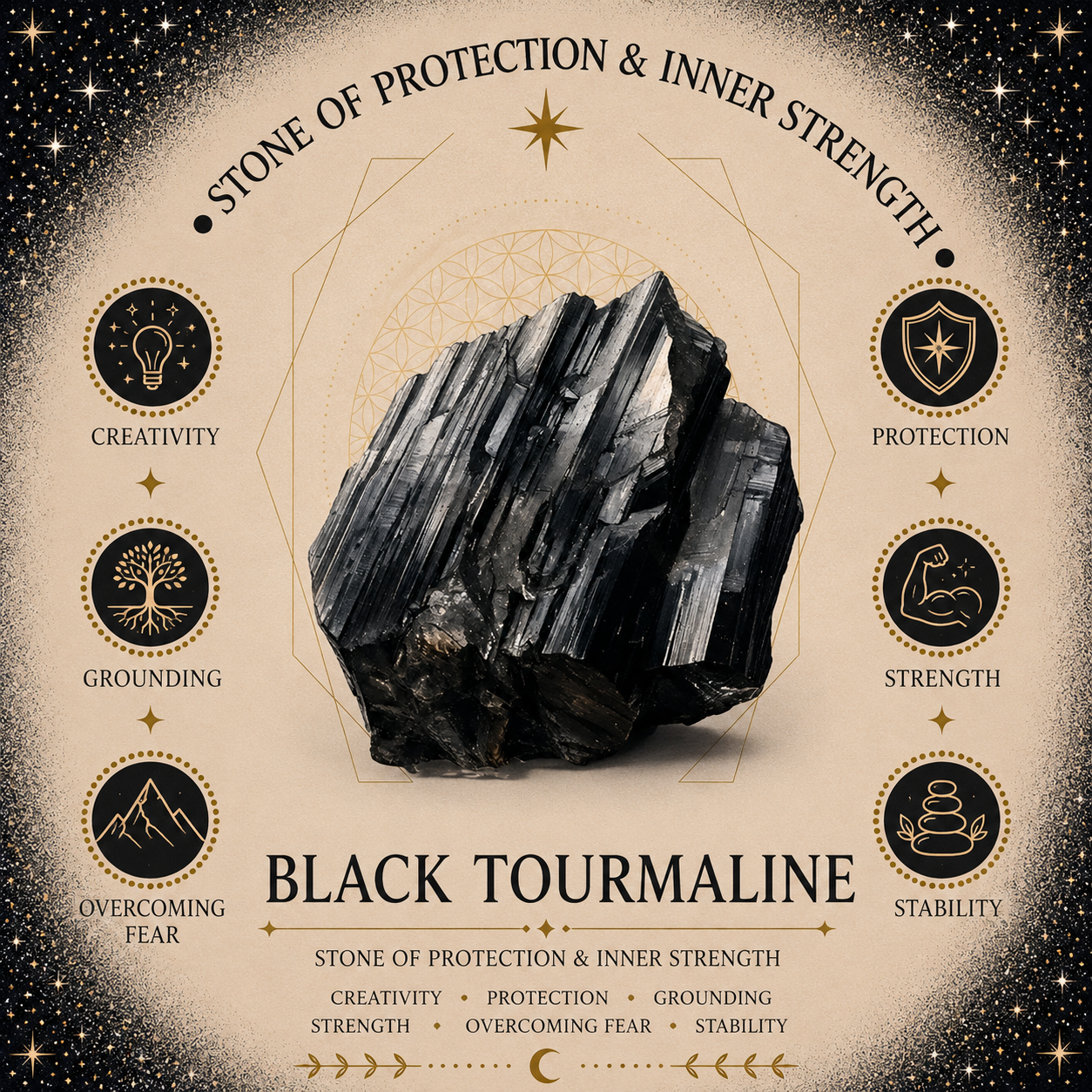 Protection - Black Tourmaline & Vetiver Soy Wax Candle