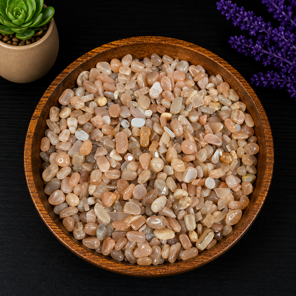 Gemstone Chips 100g - Peach Moonstone