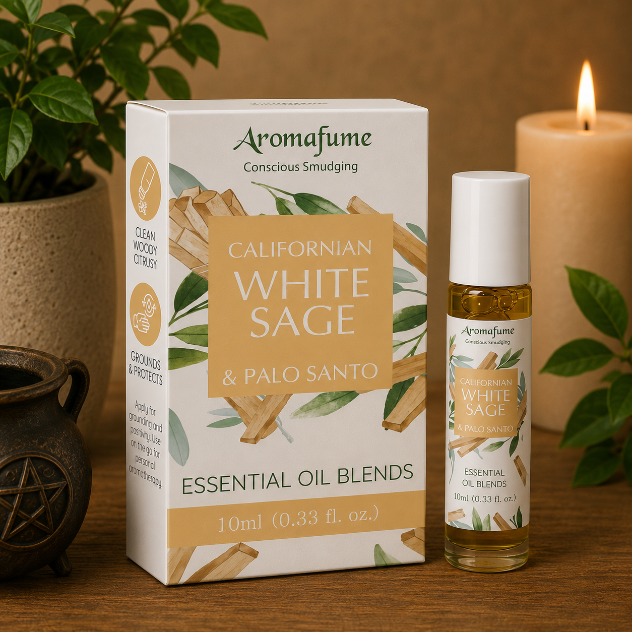 Californian White Sage & Palo Santo Essential Oil Roll-On 10ml
