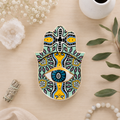 16cm Blue & Gold Hamsa Ceramic Trinket Dish