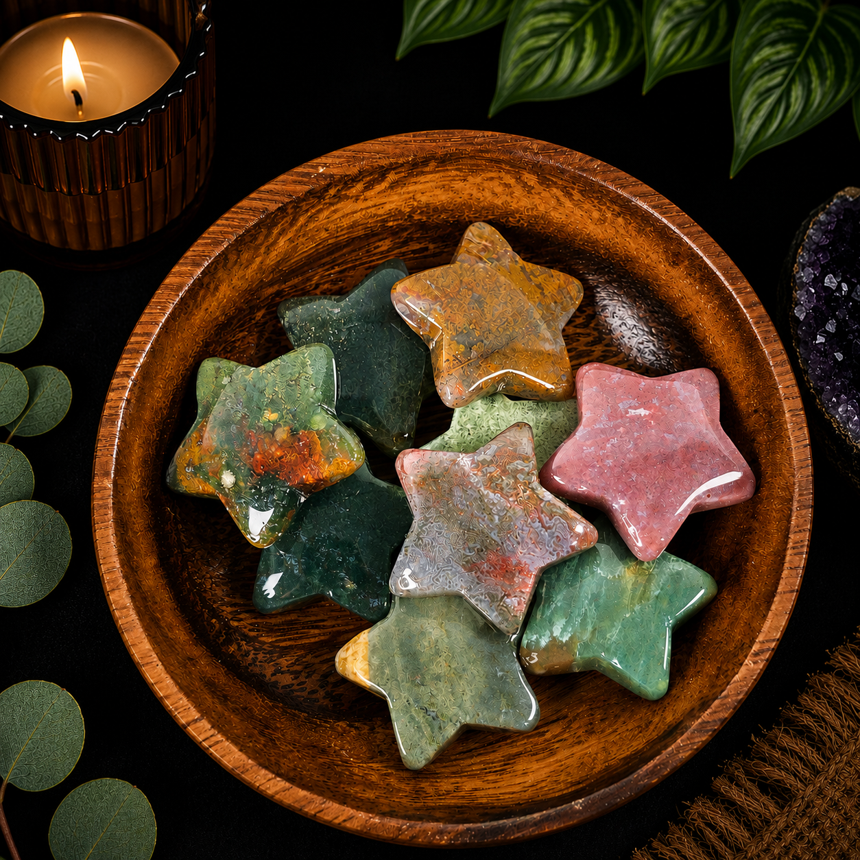 3cm Gemstone Star - Ocean Jasper