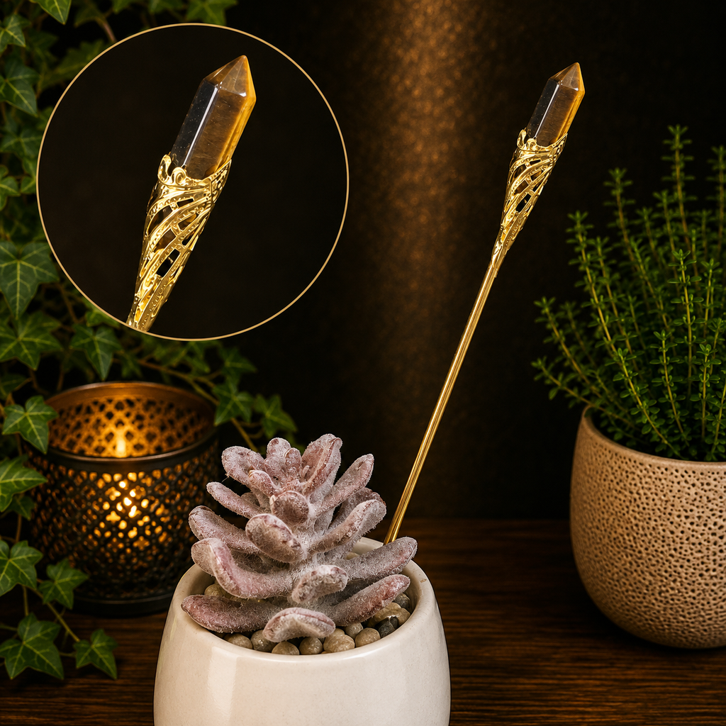 19cm Tiger Eye Garden Stick