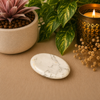 White Howlite Oval Shape Worry Stone (Thumb Stone)