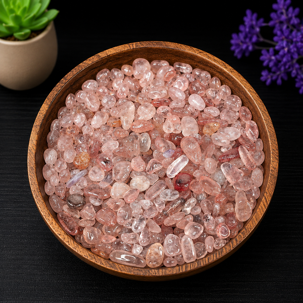 Gemstone Chips 100g - Strawberry Quartz